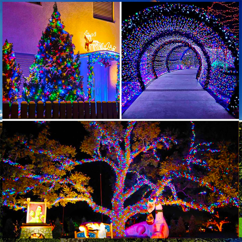 Christmas Decor Outdoor LED Solar String Light Led Twinkle Waterproof Lamp Garden Fairy Lights for Party Decor 6m/12m/23m/33m