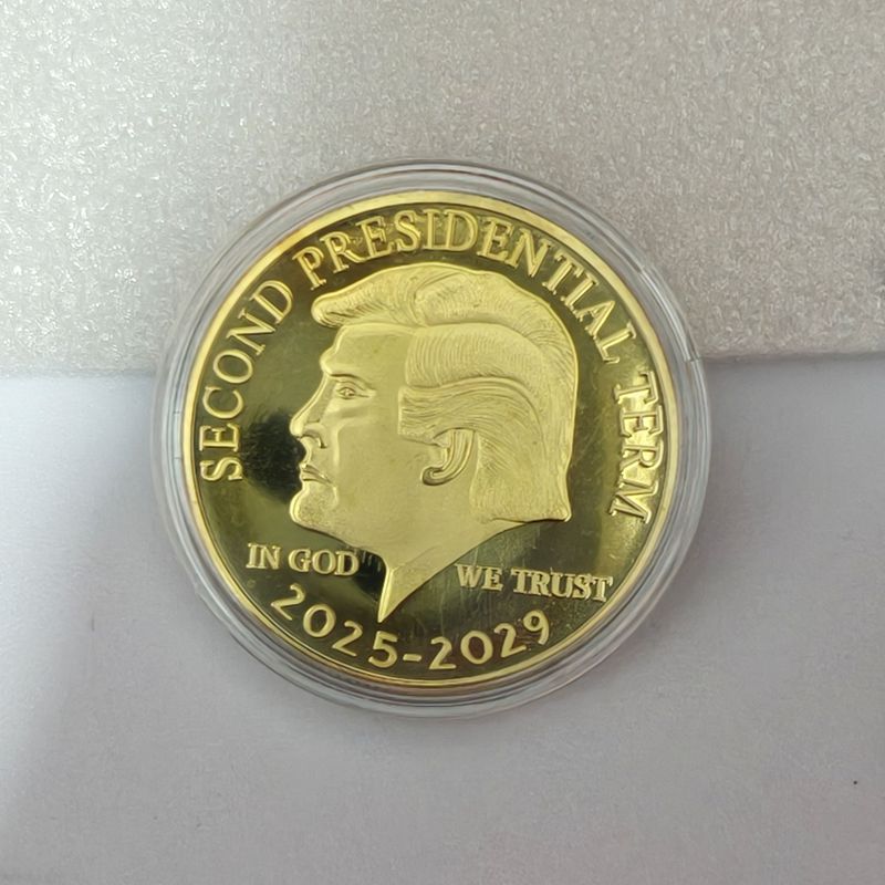 Moneda conmemorativa de oro de Donald Trump de EE. UU., monedas coleccionables "segundo término presidencial 2021-2025 en Dios WE TRUST", 1 ud.