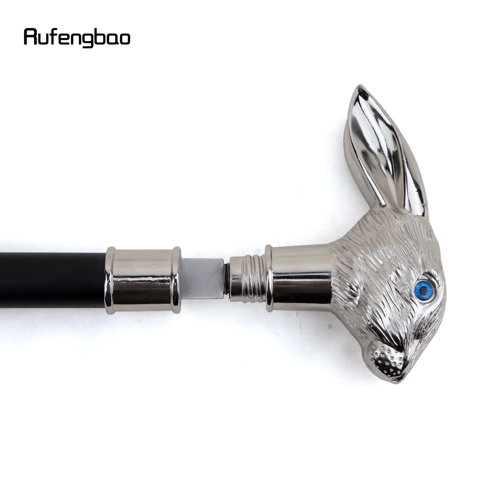 Bastón de caballero con orejas largas de conejo blanco, bastón con placa oculta, bastón de moda de autodefensa, bastón de Cosplay de 93cm