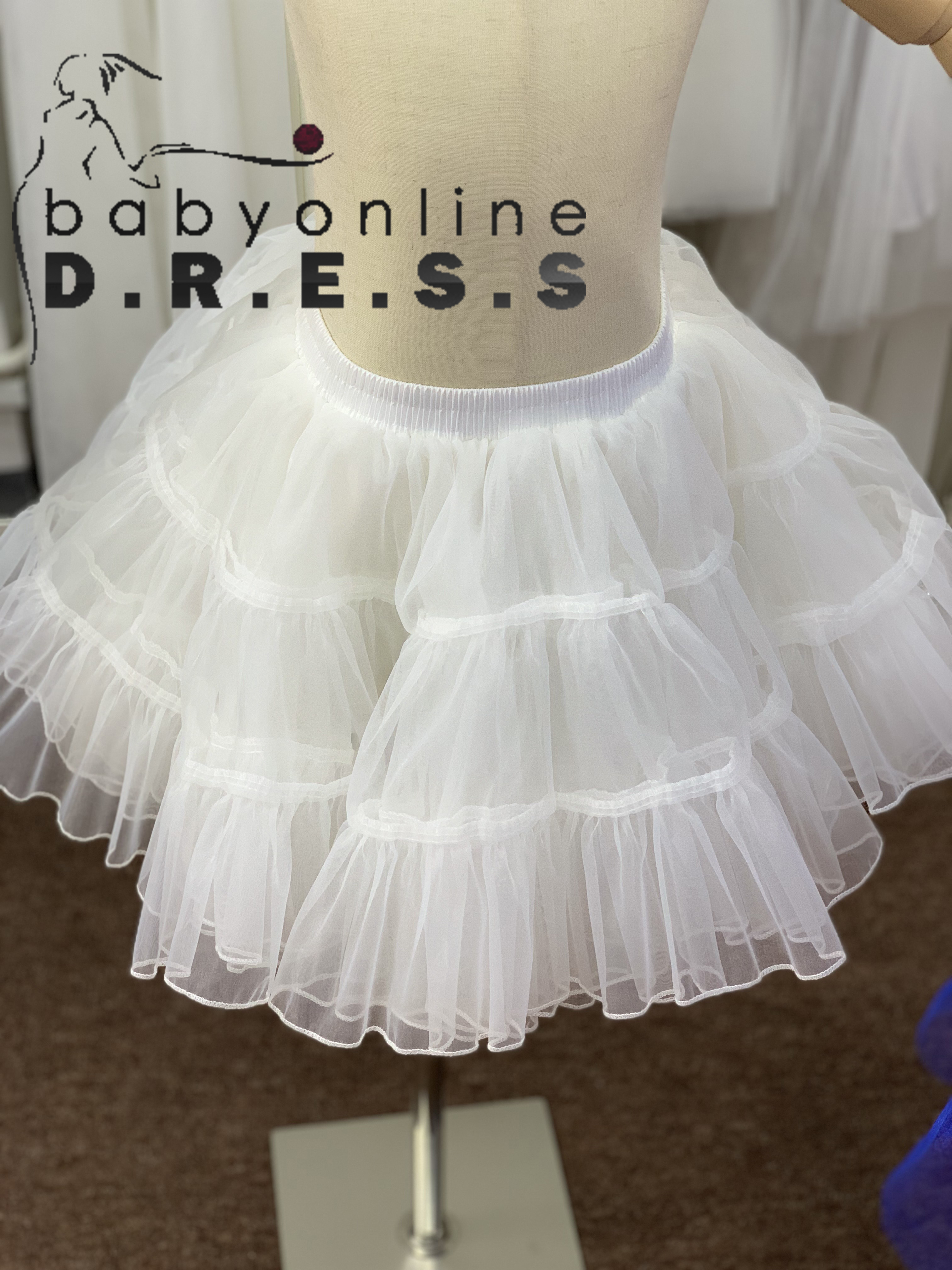 BABYONLINE Mutil Rock Undertutu Rousing Annie Petticoat Weiß/Elfenbein/Schwarz TÜLL TUTU – ERWACHSENE STANDARD/PLUS