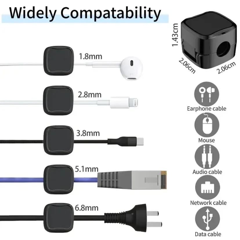 5/10 pezzi clip per cavi magnetici supporto per cavi liscio e regolabile sotto la scrivania gestione dei cavi supporto per organizer per cavi