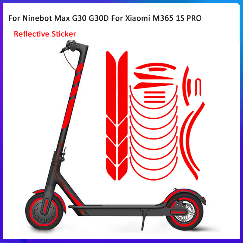 1 Set Electric Scooter Reflective Sticker For Xiaomi M365 PRO For Ninebot Max G30 G30D Decoration Warning Strip Fluorescent Body