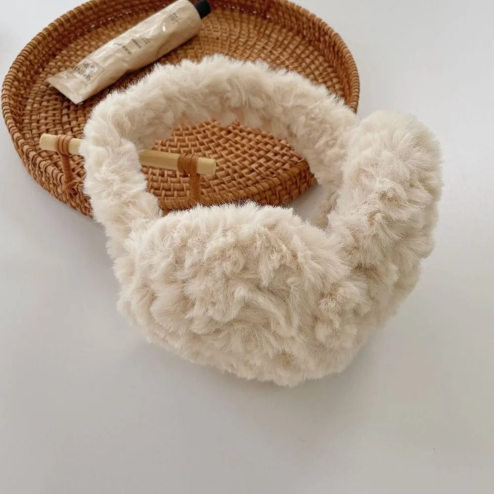 Calentador de orejas de felpa cálido a la moda, orejeras plegables de Color sólido, protección para los oídos, orejeras de invierno gruesas para exteriores