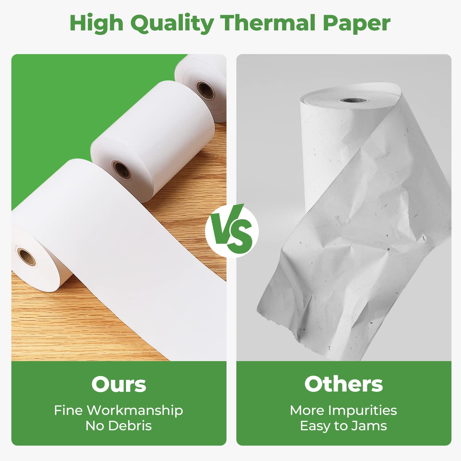 Receipt Thermal Roll Papers For Square Terminal Credit Card Machine Fits 58mm Thermal POS Printers For Business Restaurant Hotel