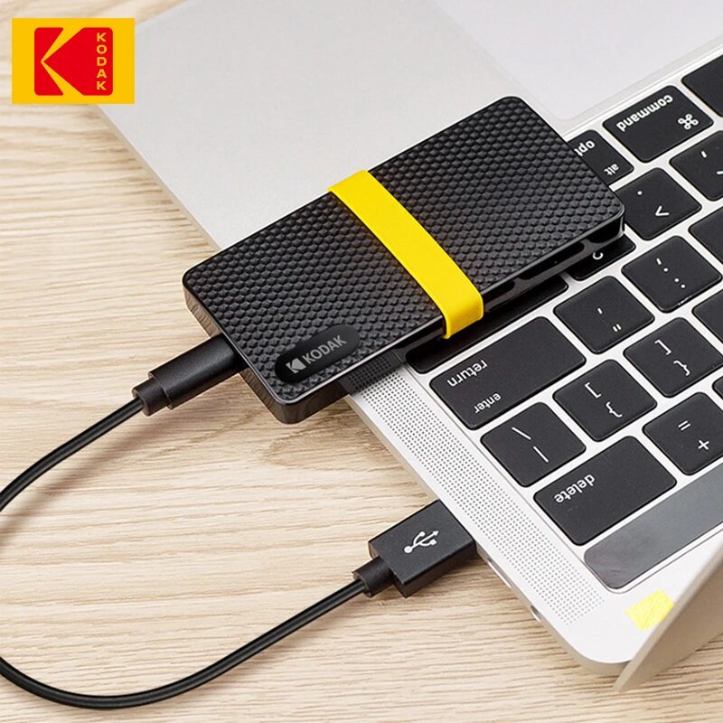 Kodak-ポータブル外付けハードディスクドライブ,ps4,ラップトップ,macbook,pc,x200,2テラバイト,1テラバイト,usb 3.1, 512gb,256gb