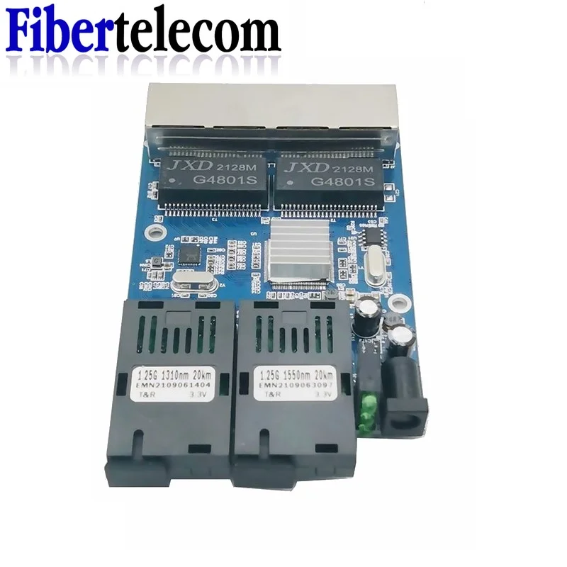 Switch in fibra 4 RJ45 UTP 2 SC Gigabit Convertitore multimediale in fibra ottica 2SC 4 RJ45 2G4E Ethernet Scheda PCBA