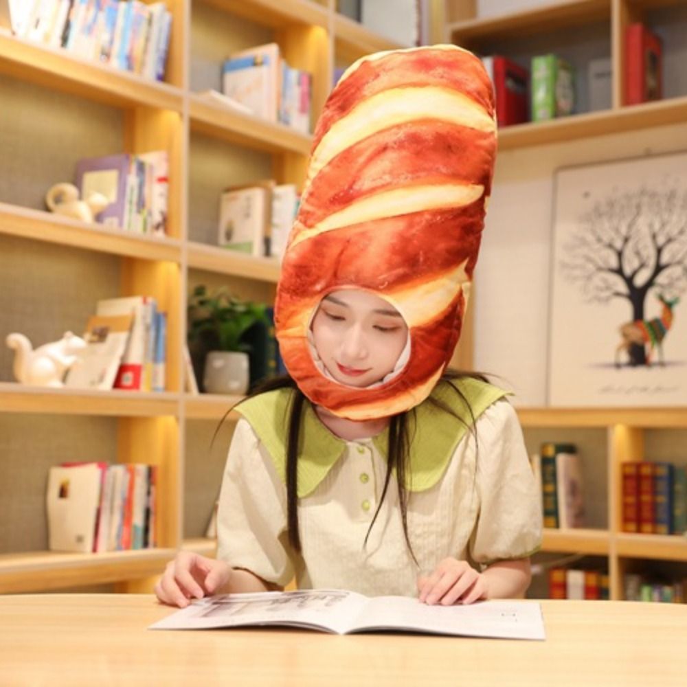 Creative Plush Funny Toast หมวกนุ่มน่ารักขนมปังหมวก Photo Props Plush Toast หมวกปาร์ตี้