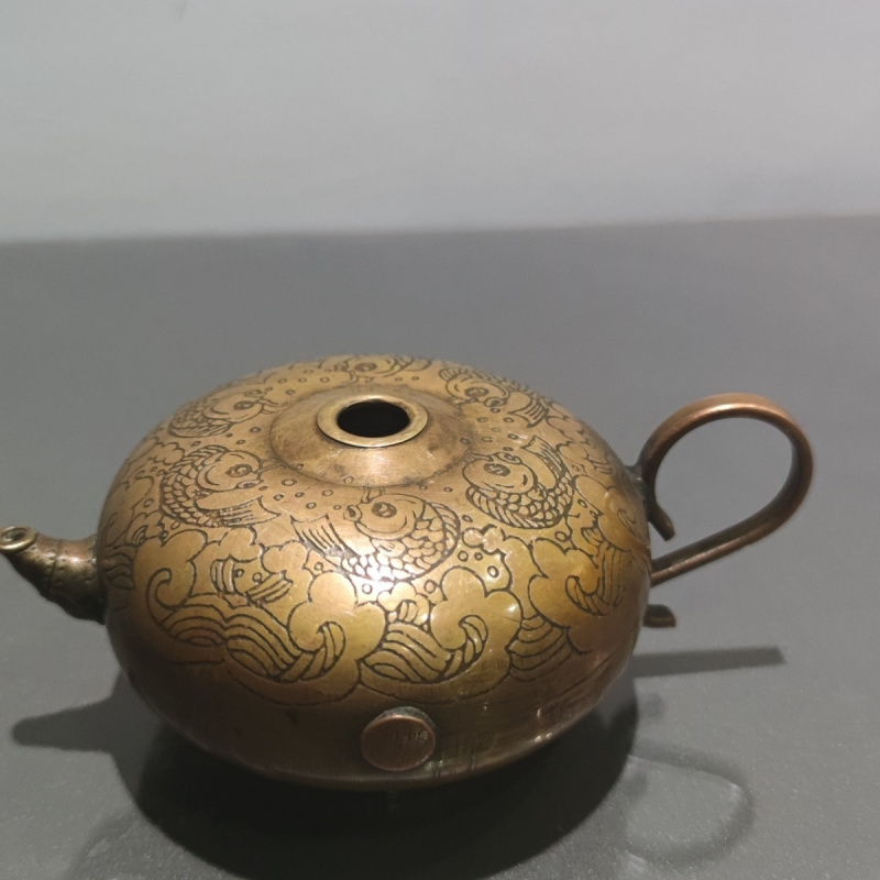 Coleção antiga dinastia qing cobre puro latão gota de água suprimentos de estudo ornamentos entrega aleatória