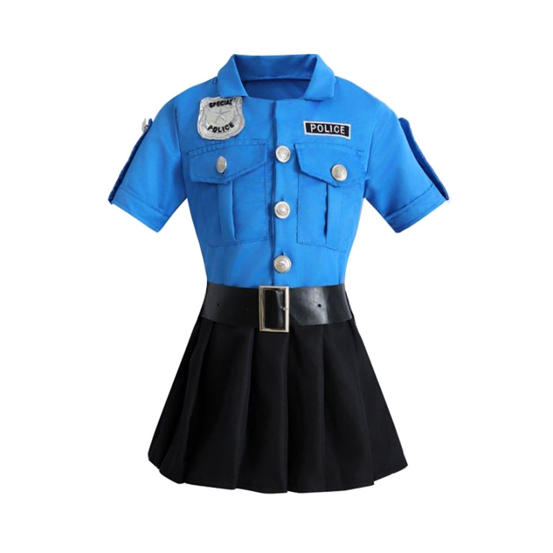 Mädchen Polizei Rollenspiel Kleid Dressup Kleidung Kinder Polizist Uniform Playsuits Halloween Performance Kostüme