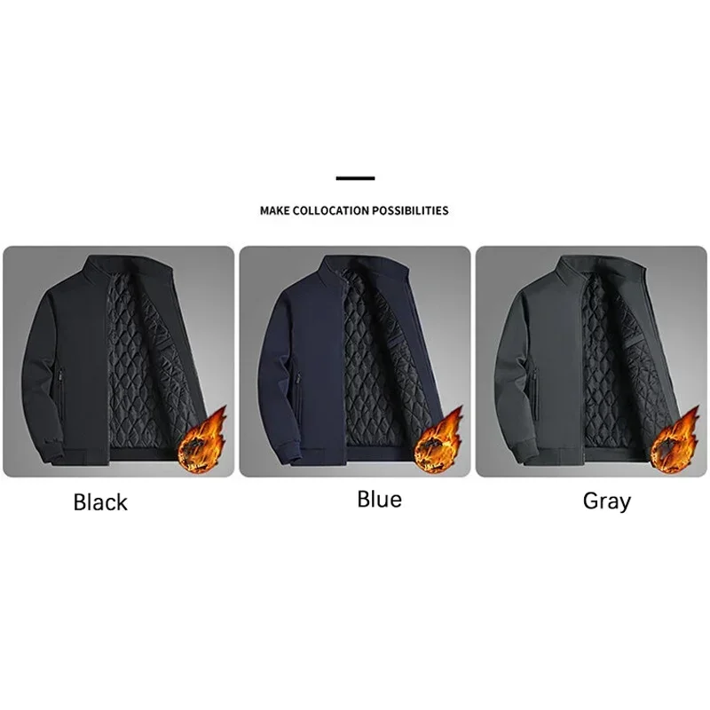 BROWON Giacca Plus Size 8xl da uomo 2025 Colletto spesso alla coreana Giacca invernale solida da uomo Cappotti casual da uomo d'affari caldi impermeabili