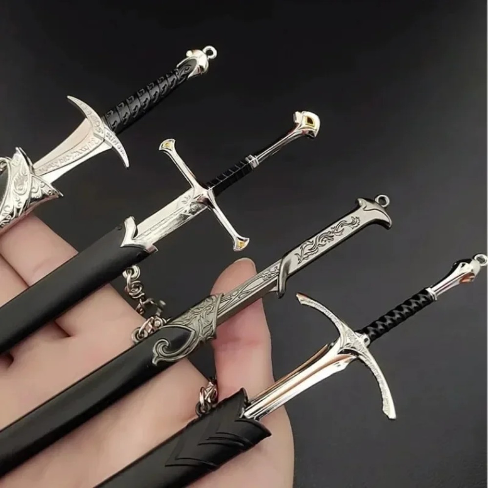 22cm Ring Baggins Katana Aragorn Sword Anime Medieval Glamdring Narthil Sword Ninja Knife Real Japanese Katana Samurai Sabre Toy
