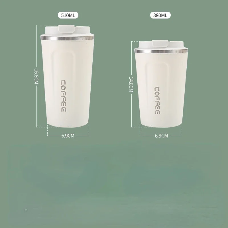 380/510ML roestvrijstalen thermische mok Thermo voor koffie Waterfles Lekvrij reisdrinkgerei Reizen thermische mok