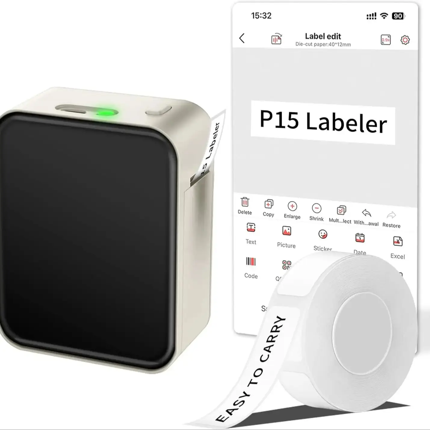 Marklife p15 mini impressora térmica portátil sem tinta auto-adesivo fabricante de etiquetas para adesivos etiquetadora máquina de rotulagem