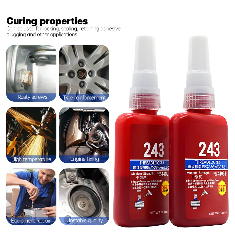 Threadlocker Quick Drying Screw Locking Agent High Strength Screw Locking Adhesive Anaerobic Glues Anti Loose Screw Glue