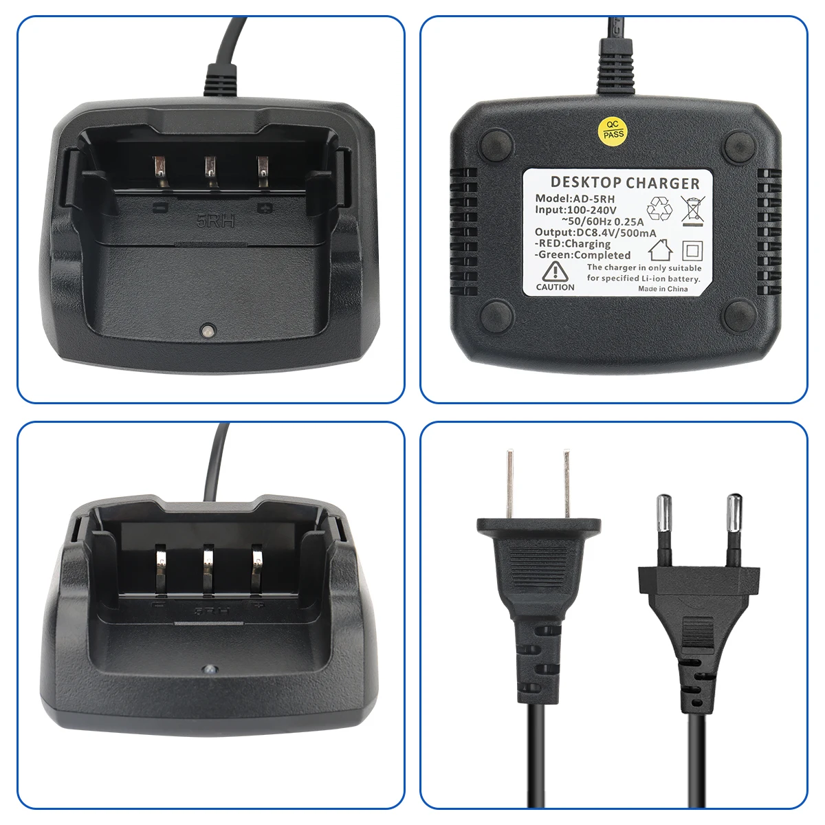 Baofeng UV-5RH US/EU Ladegerät Desktop Basis Walkie Talkie UV 5RH UV-5RM GM-5RH Zwei Weg Radio Zubehör
