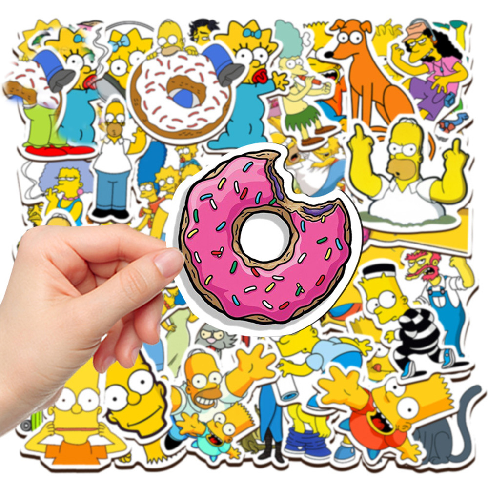 10/30/50 pçs legal os simpsons dos desenhos animados adesivos comédia família anime adesivo telefone bagagem portátil diversão graffiti decalques crianças brinquedos