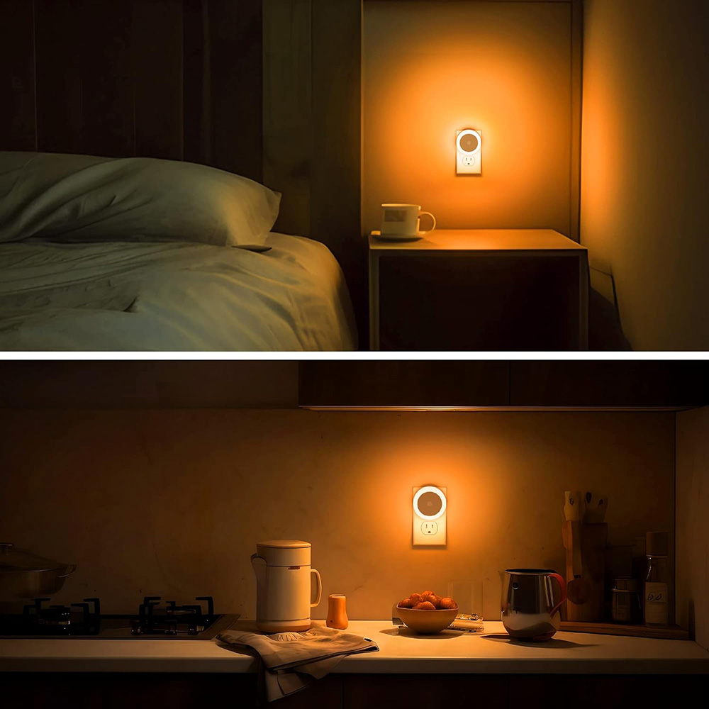 Lichtsensor LED Nachtlicht EU/US Plug-in Wandleuchte Bad Zuhause Kche Flur Treppe Schlafzimmer Zimmer Nachtlicht