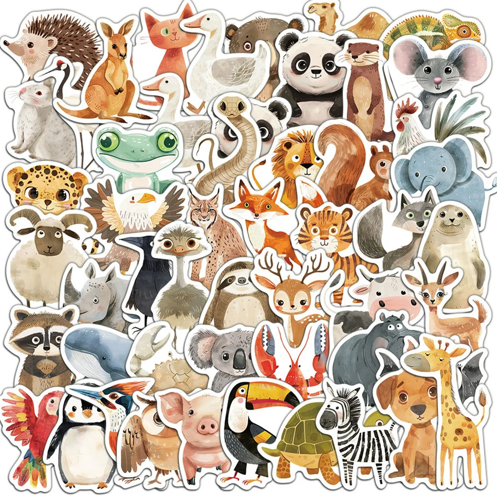 10/30/50pcs Simpatico Cartone Animato Per Bambini Libro Dipinti Animali Graffiti Adesivi Laptop Telefono Frigo Estetico Adesivo per I Bambini giocattoli