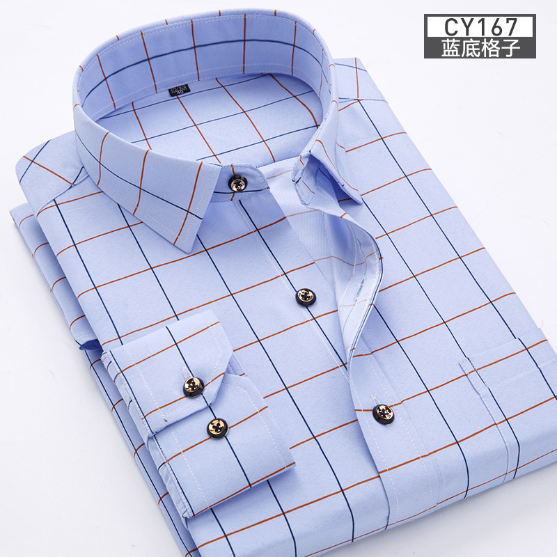 Nueva camisa de hombre fina de manga larga estampada Primavera/Verano sin planchar negocios casual delgada moda transpirable camisa