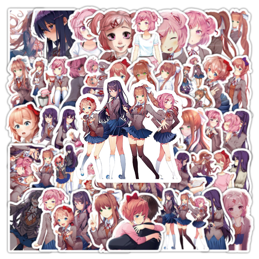 53pcs Game New Doki Literary Club Natsuki Two-dimensional Decoration Sticker Hand
