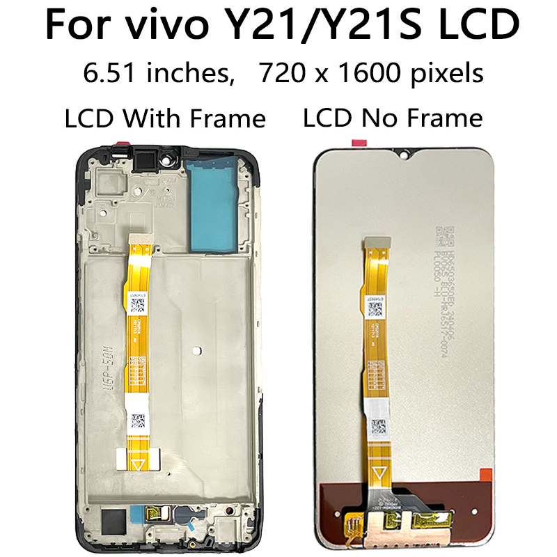 Pantalla LCD probada de 6,51 "10 puntos para VIVO Y21S V2110 + digitalizador de Panel táctil para VIVO Y21 V2111 LCD con montaje de marco
