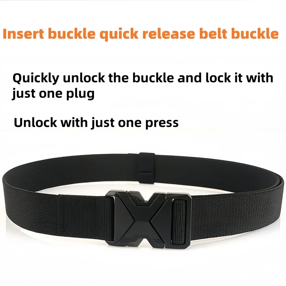 Cinturón deportivo táctico para hombre, hebilla de liberación rápida ajustable, cinturón multiusos para adiestramiento al aire libre, montañismo, regalo Ideal, 1 ud.