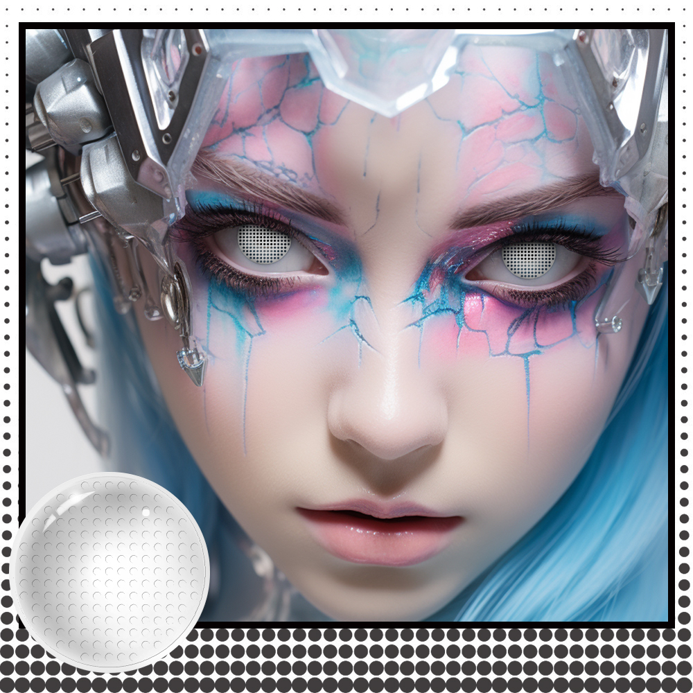 VISUASHOW 2 個カラーコンタクトレンズコスプレクレイジーホワイトコンタクトレンズ黒アニメアイレンズハロウィン美容メイクレンズ