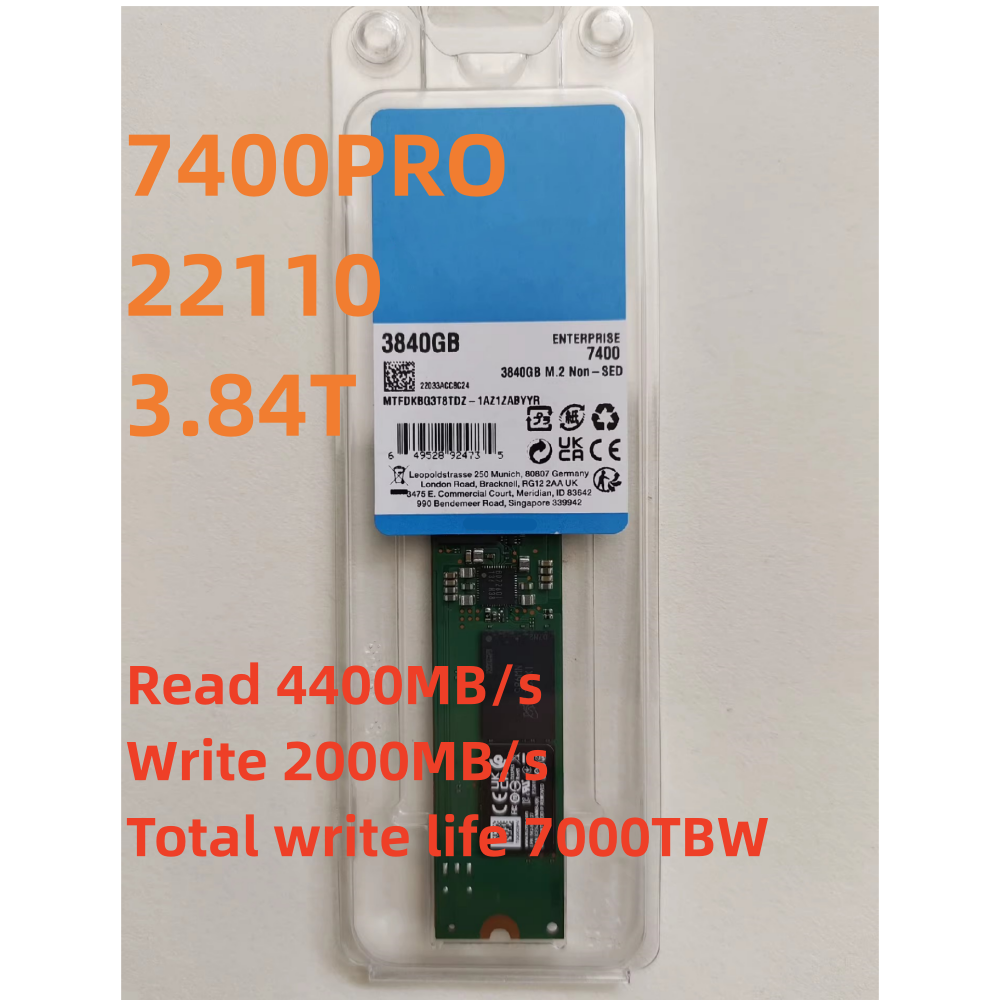 Neues SSD 7400 PRO 1,92T 3,84T M.2 NVMe 22110 Enterprise Server Solid State Drive für Micron SSD