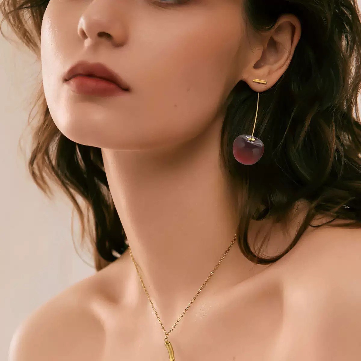 Brincos de cereja doce para mulheres – adoráveis pregos de prata 925 – presente perfeito para meninas