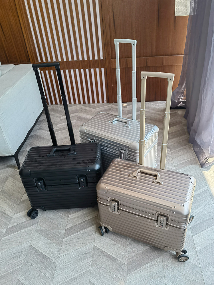 すべてのアルミニウムマグネシウム合金写真撮影荷物機内持ち込みスーツケースフリップアップカバー 20 インチカメラボックス水平バージョン男性女性トラベルバッグ