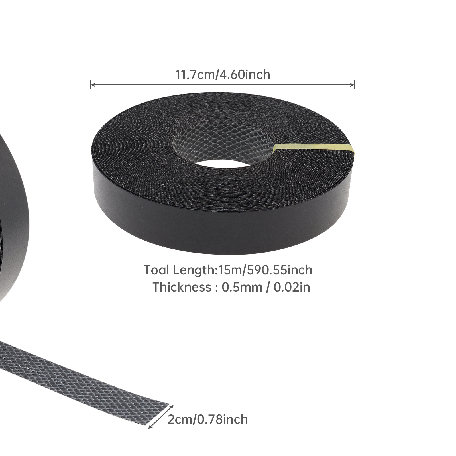 Fita adesiva termofusível branca/preta de 15m, fita de borda de melamina pré-colada para mesa/armário de madeira compensada