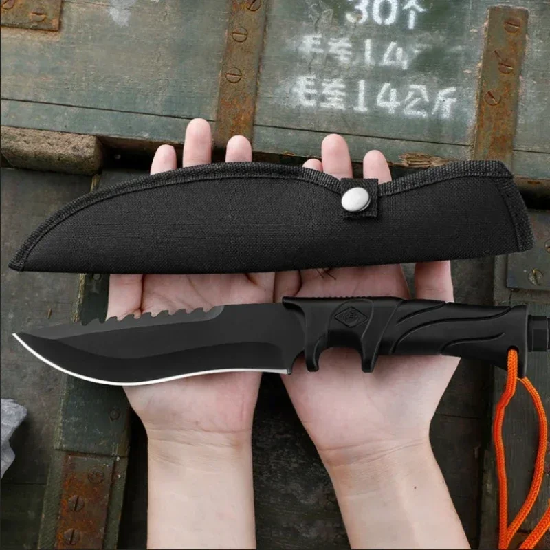 Coltello per carne ad alta durezza, coltello da frutta, EDC Comodo con giacca, lama fissa, coltello da taglio multiuso e coltello da barbecue