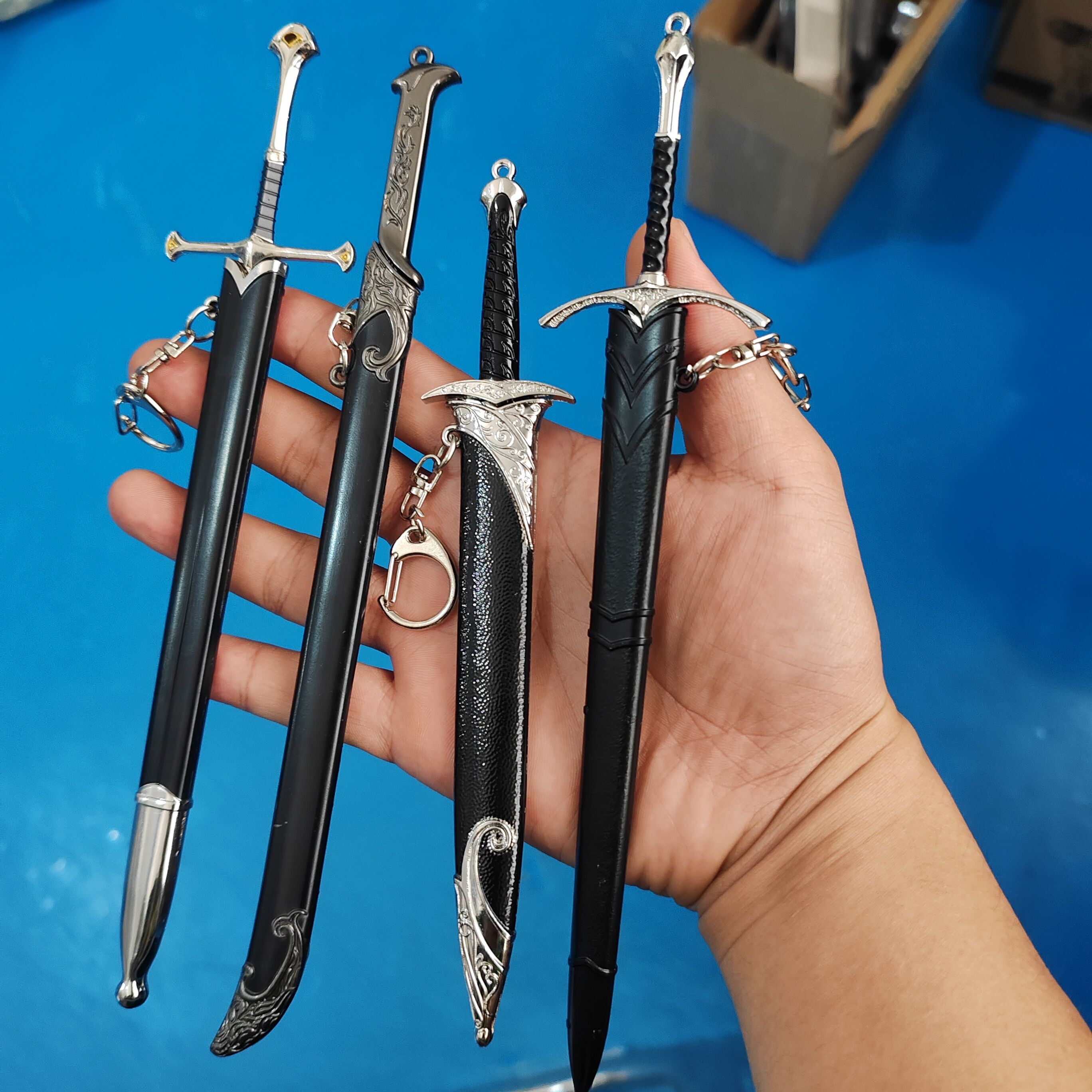 22cm elfos anduril terra média arma glamourosa aragorn narthil espada de metal katana samurai espada chaveiro ornamentos presentes brinquedos