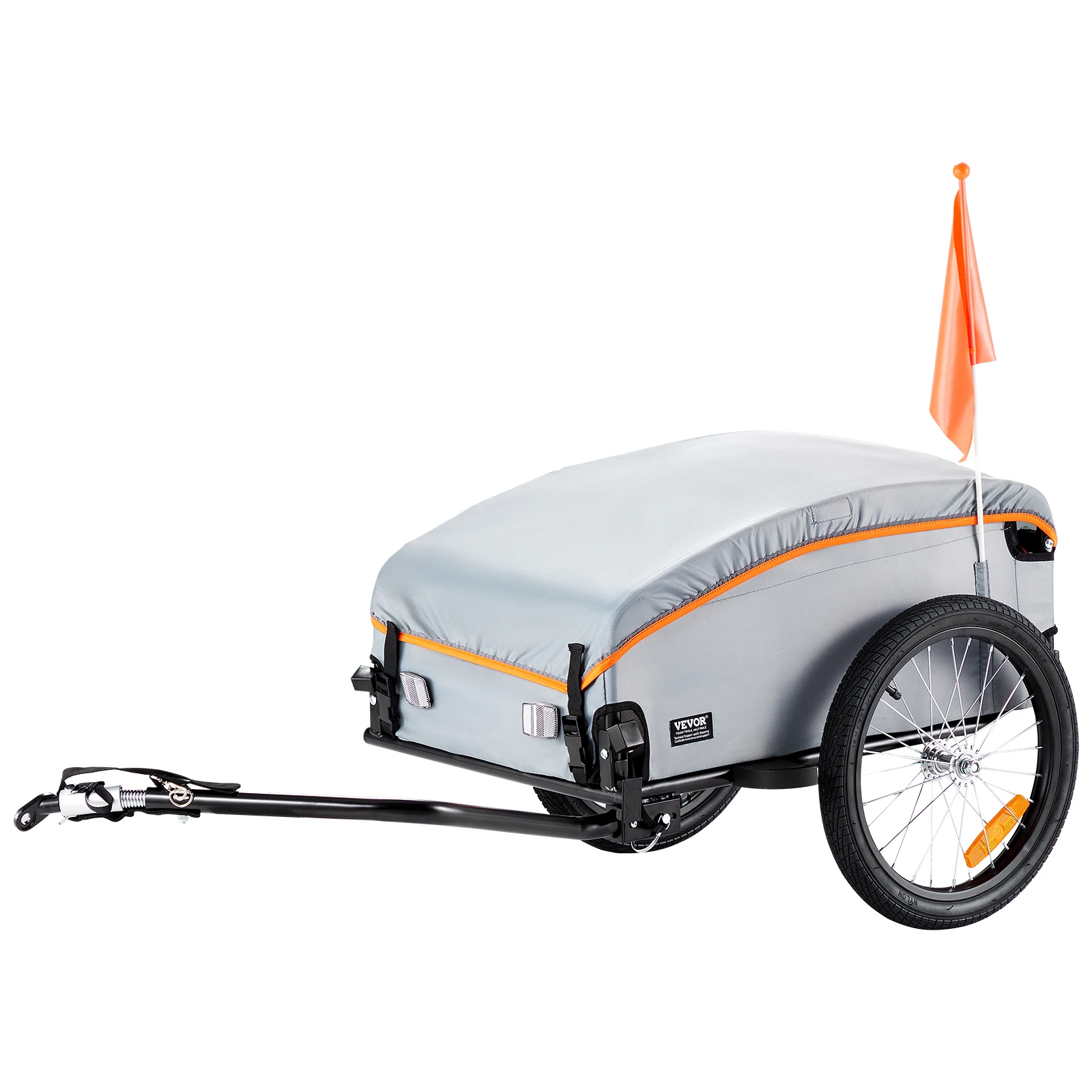 SucceBuy 100 lbs Fahrrad-Frachtanhänger, faltbarer Fahrradwagen mit wasserdichter Abdeckung und sicheren Reflektoren, passend für 22"-28" Fahrradräder