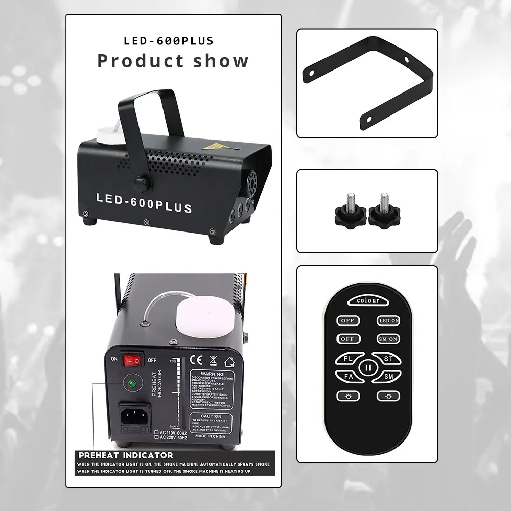 Disco Party automatic fog machine LED-600PLUS  wedding club fogger DJ remote smoke device