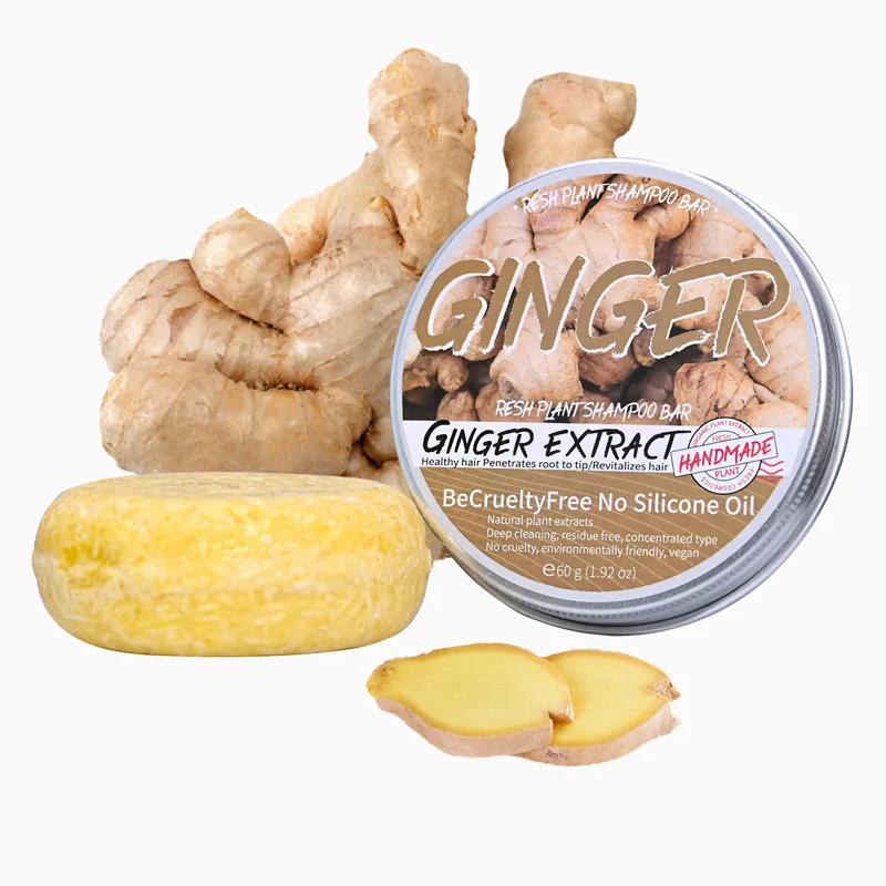 Shampoo-Seife. Fester Ingwer-Shampoo-Riegel. Reinigen Sie die Kopfhaut. Entfernen Sie Öl, frischen und waschen Sie das Haar. Ingwer-Extrakt