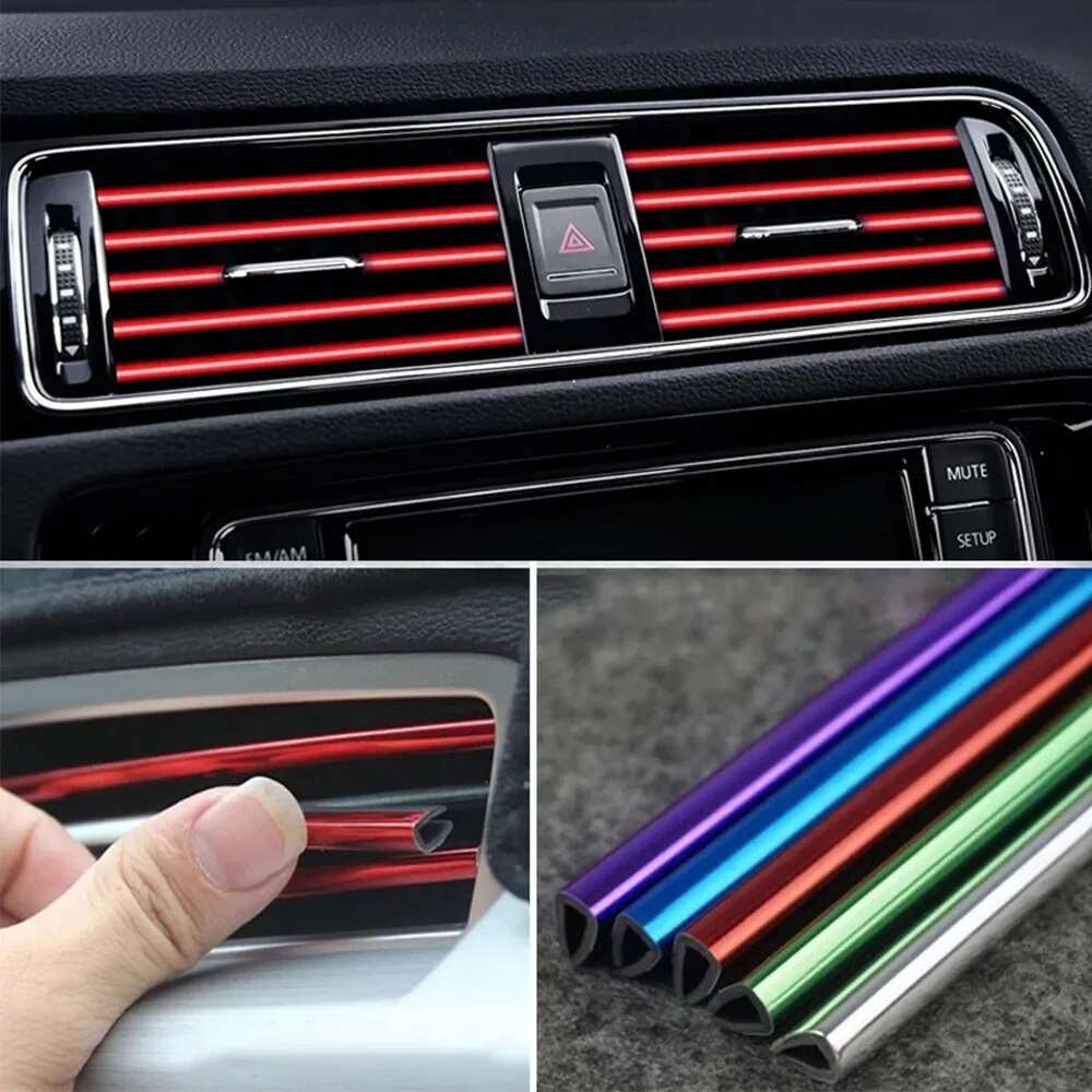 10Pcs 20cm Auto Klimaanlage Outlet Dekorative U Form Moulding Trim Dekor Streifen Auto Styling Auto Tür rand Ecke Schutz