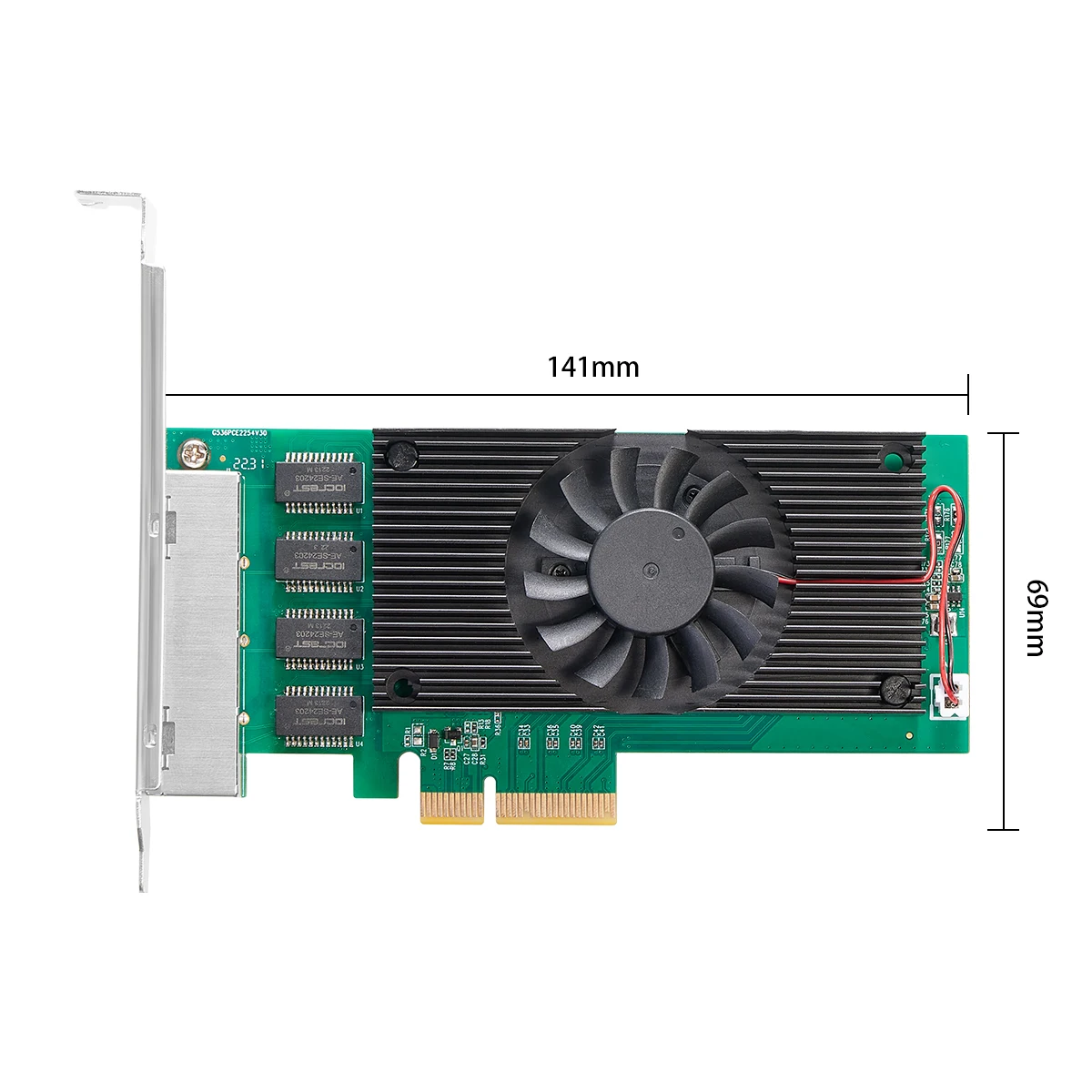 Чипы Intel I225, 4-портовый сетевой адаптер 2,5G RJ45, четырехпортовый PCIe PCI Express, 100/1000 МБ/2500 Мбит/с, сетевая карта Gigabit Ethernet Lan Card
