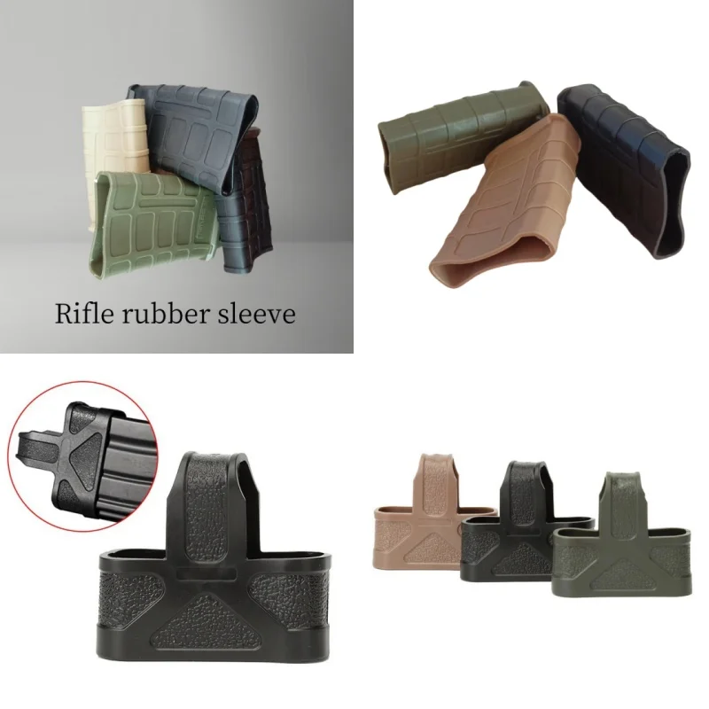 1/2 Uds M4 M16 funda de goma para revista 5,56, funda para bolsa Mag, funda antideslizante de goma, cartucho para pistola Airsoft, herramienta de accesorios para acampar