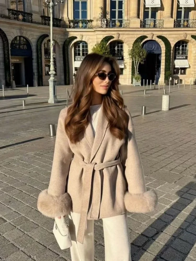Elegante weiße Revers Flip Taschen Blazer Jacken für Frauen Mode Taille Up Langarm abgeschnitten Mäntel 2024 neue Dame Pendeln Mantel