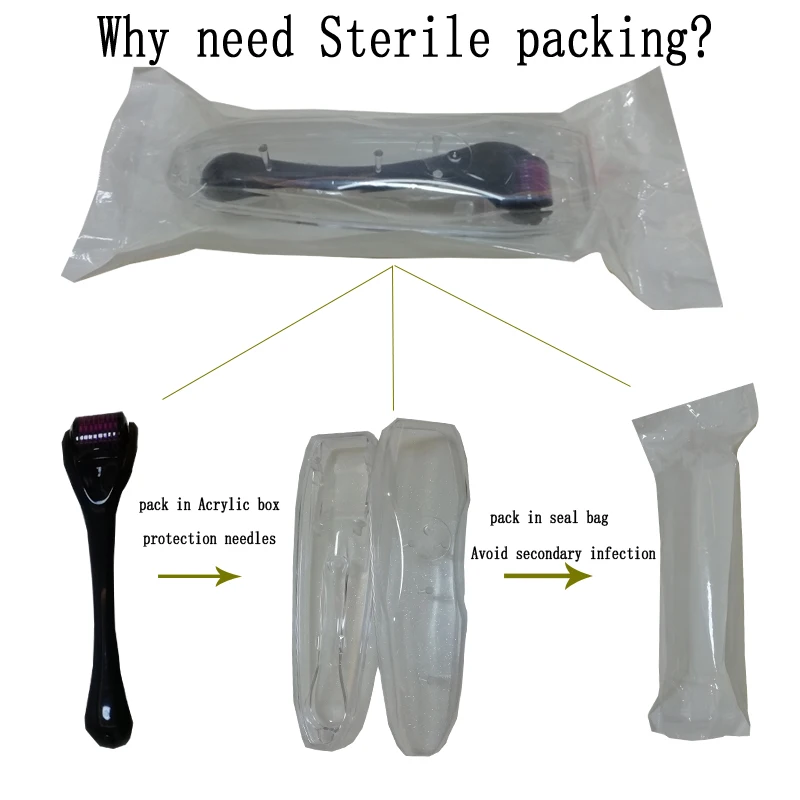 Mezoroller Bartroller DRS 540-Nadeln Micro-Needling Derma Roller für Haar-Re-Wachstum Hautpflege Körperbehandlung Microniddle MTS