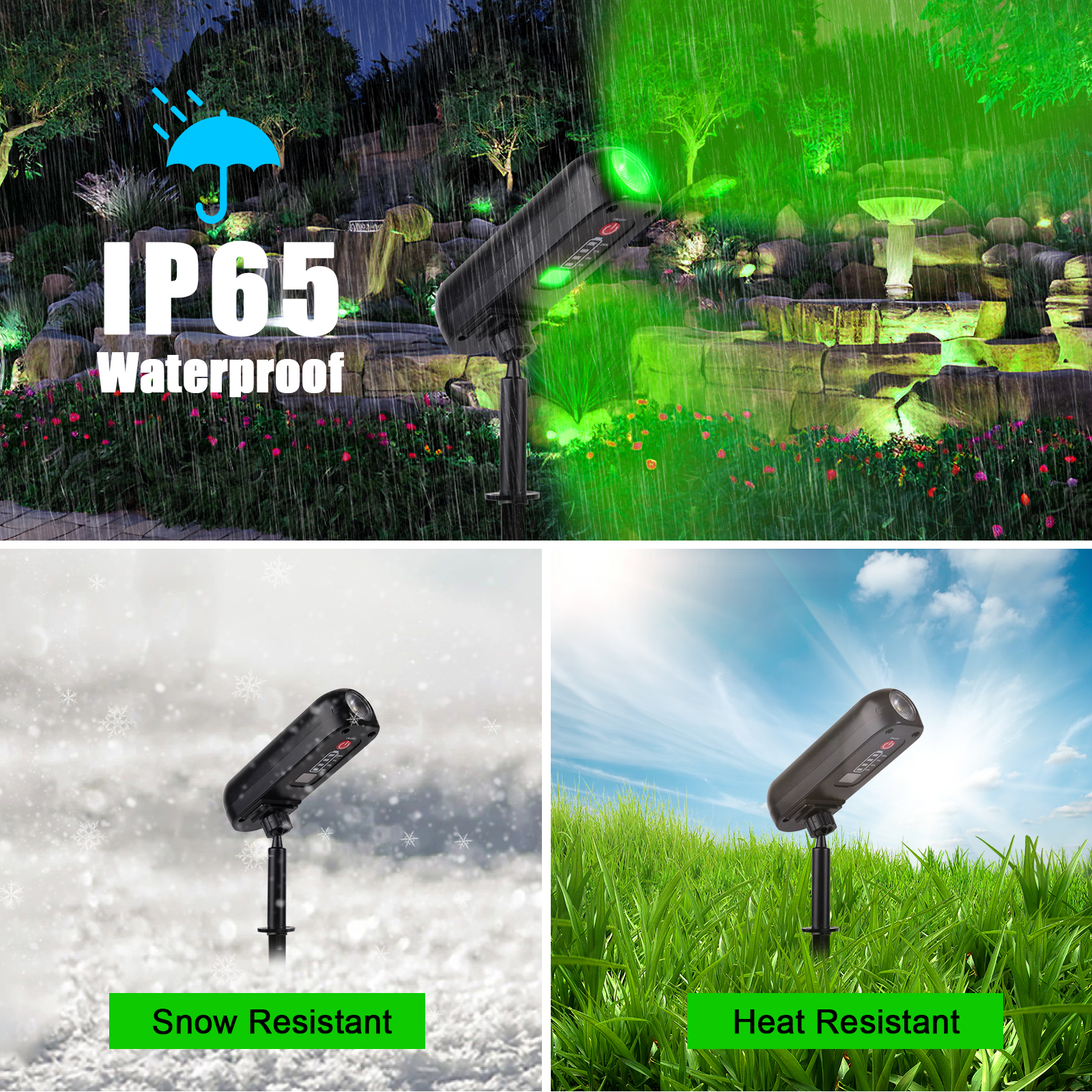 4PCS Solar LED Licht Outdoor Solar Wand Licht IP65 Grün Garten Licht Solar Strahler Solar Uplights für Bäume Pathway Yard