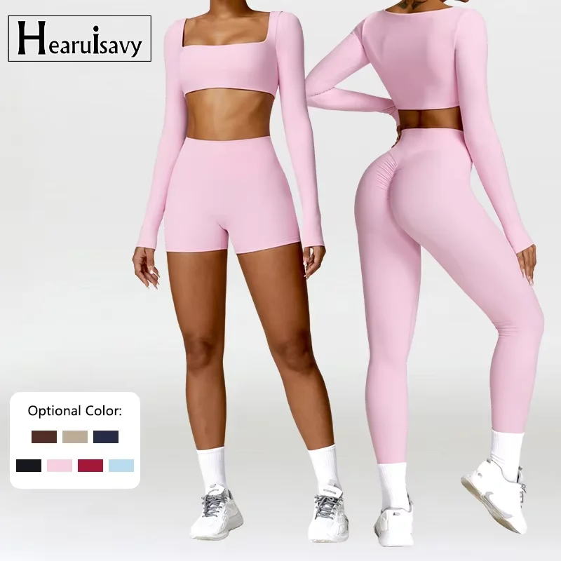 2 pezzi tuta da yoga set sportivo da donna set da palestra ad asciugatura rapida tuta da donna corsa allenamento camicia sportiva a maniche lunghe abbigliamento da yoga