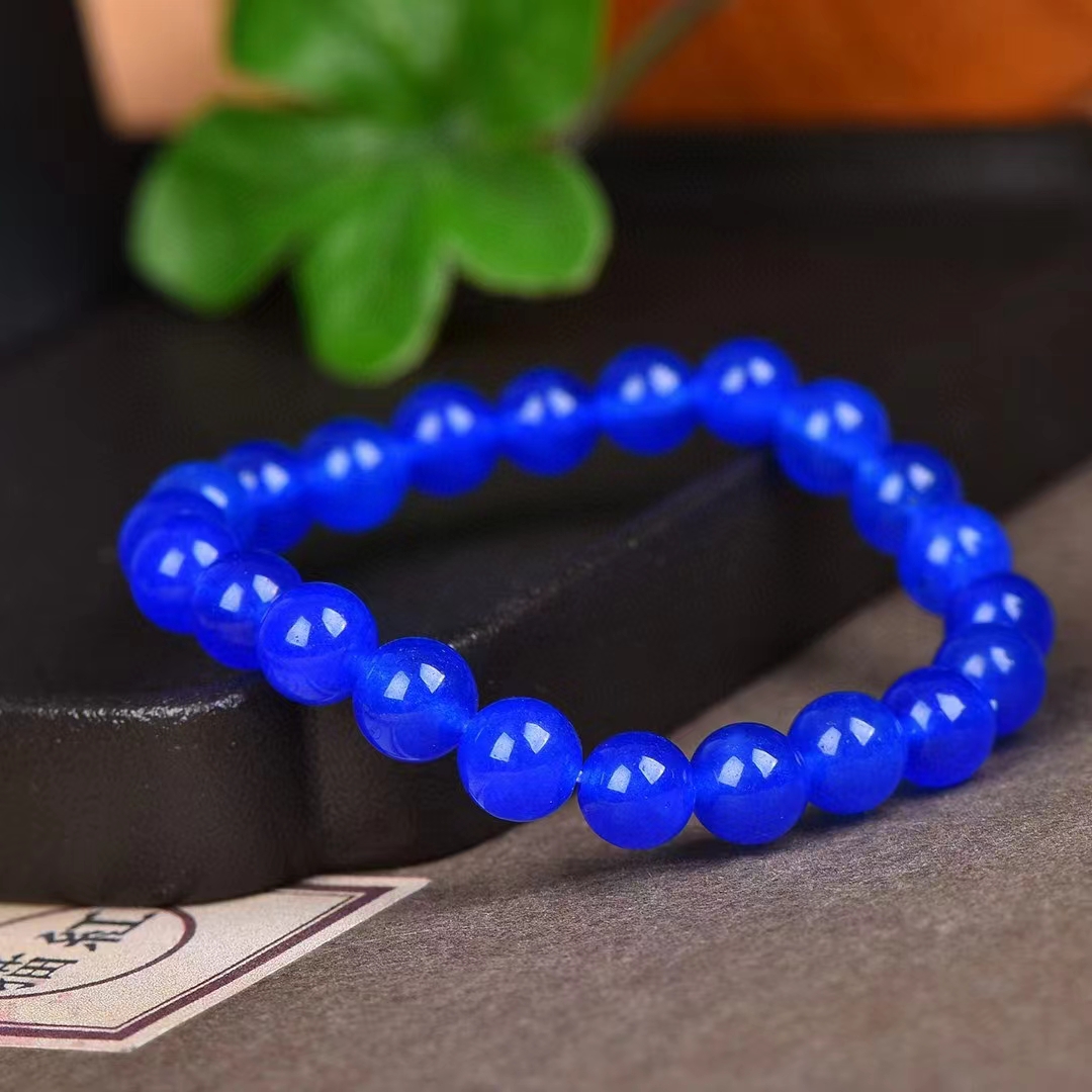 Cadeia Mão Jade de Seda Dourada para Mulheres, Pulseira de Pedra Natural, Contas Redondas, Pulseiras Elásticas Vertente, Encantos Jóias