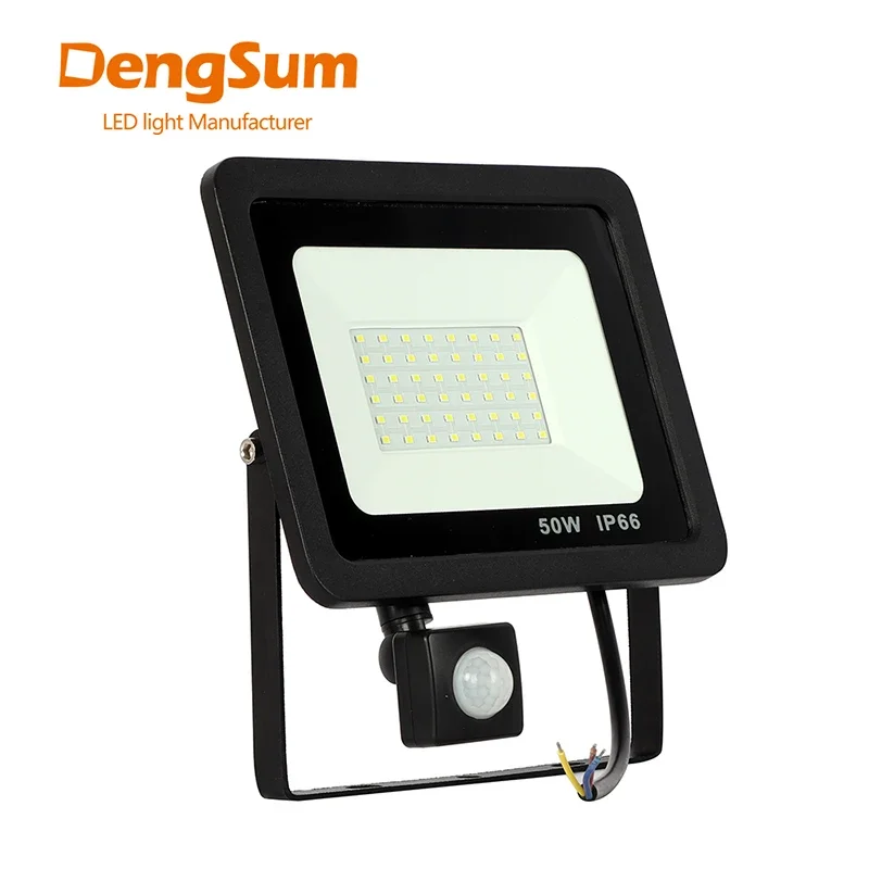 Luz de inundación Led de inducción de 10W 20W 30W 50W 100W con Sensor PIR ajustable 110V 220V reflector de calle iluminación exterior cuadrada