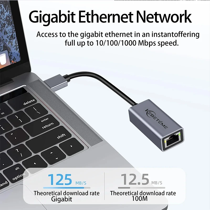 ﻿   10/100/1000 Мбит/с USB 3.0 к Rj45 Сетевая карта типа C к RJ45 Lan Ethernet-адаптер для ПК Macbook Windows Интернет-кабель для ноутбука