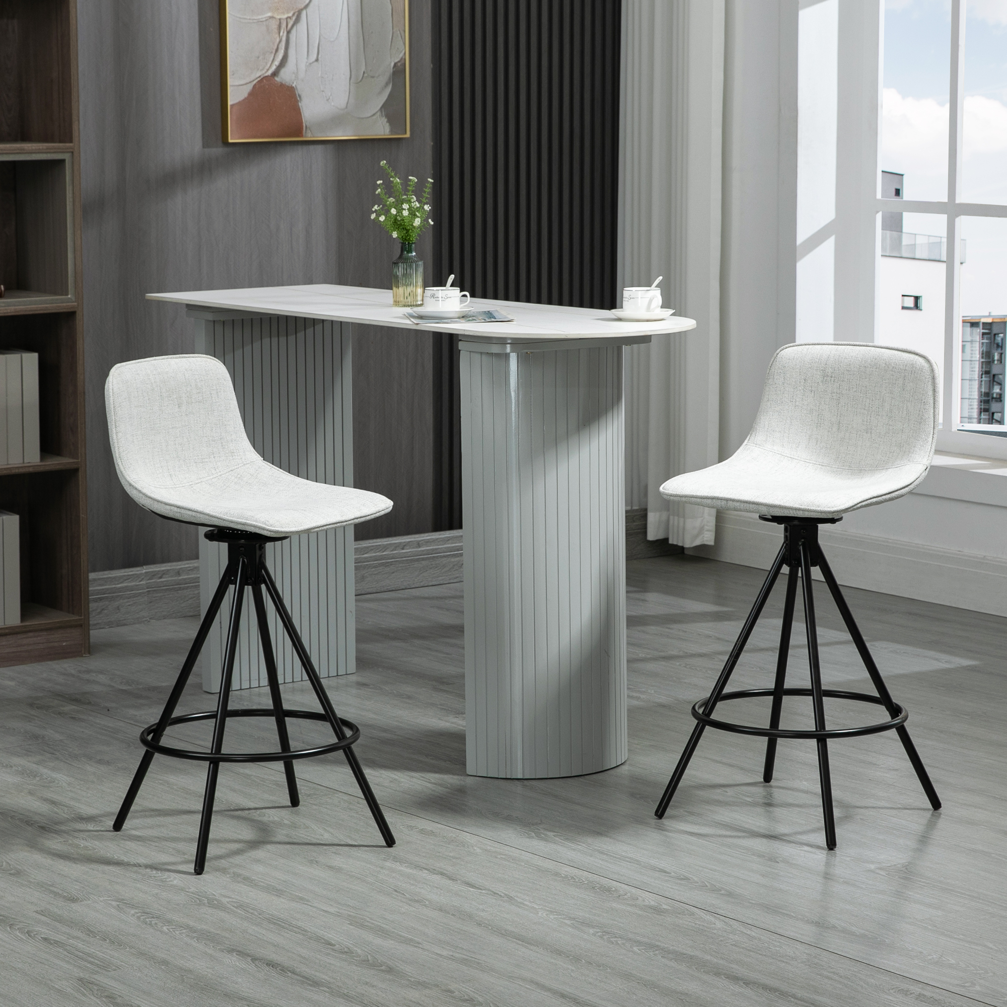 MCOM-Ensemble de 2 poteaux de cuisine rotatifs, 41,5x47,5x90cm, gris clair, salle de bain