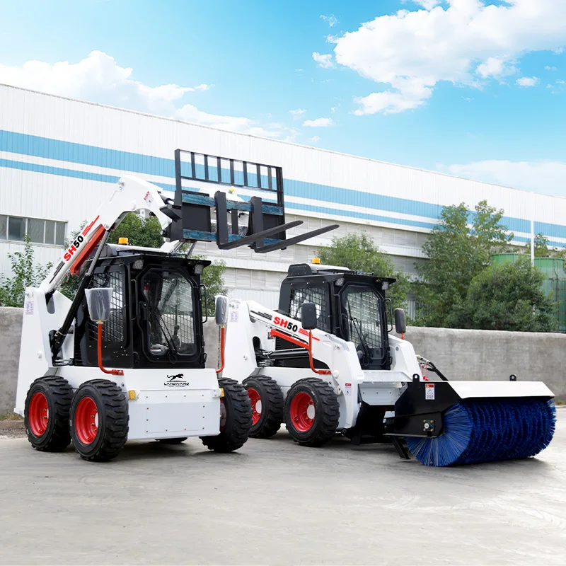 Mini minicargador de patín personalizado de fábrica de China, carretilla elevadora EPA Euro5, sitio de construcción, minicargador de patín pequeño con ruedas CE a la venta