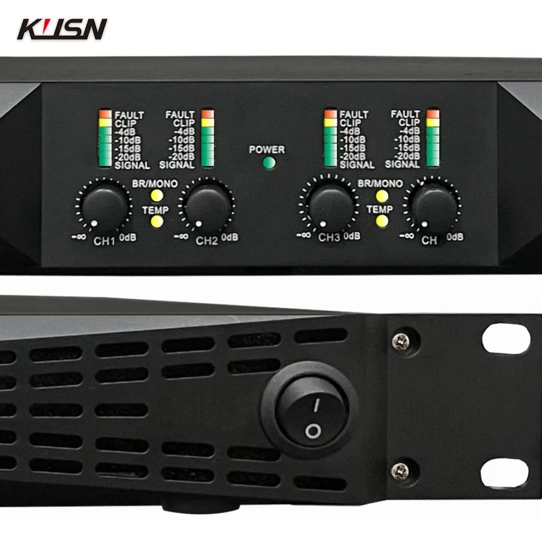 250Wx4 8 Ohm 1U Professional CLASS D Digital Amplifier Stereo Power Factor Correction High-End Large Performances Bars Party