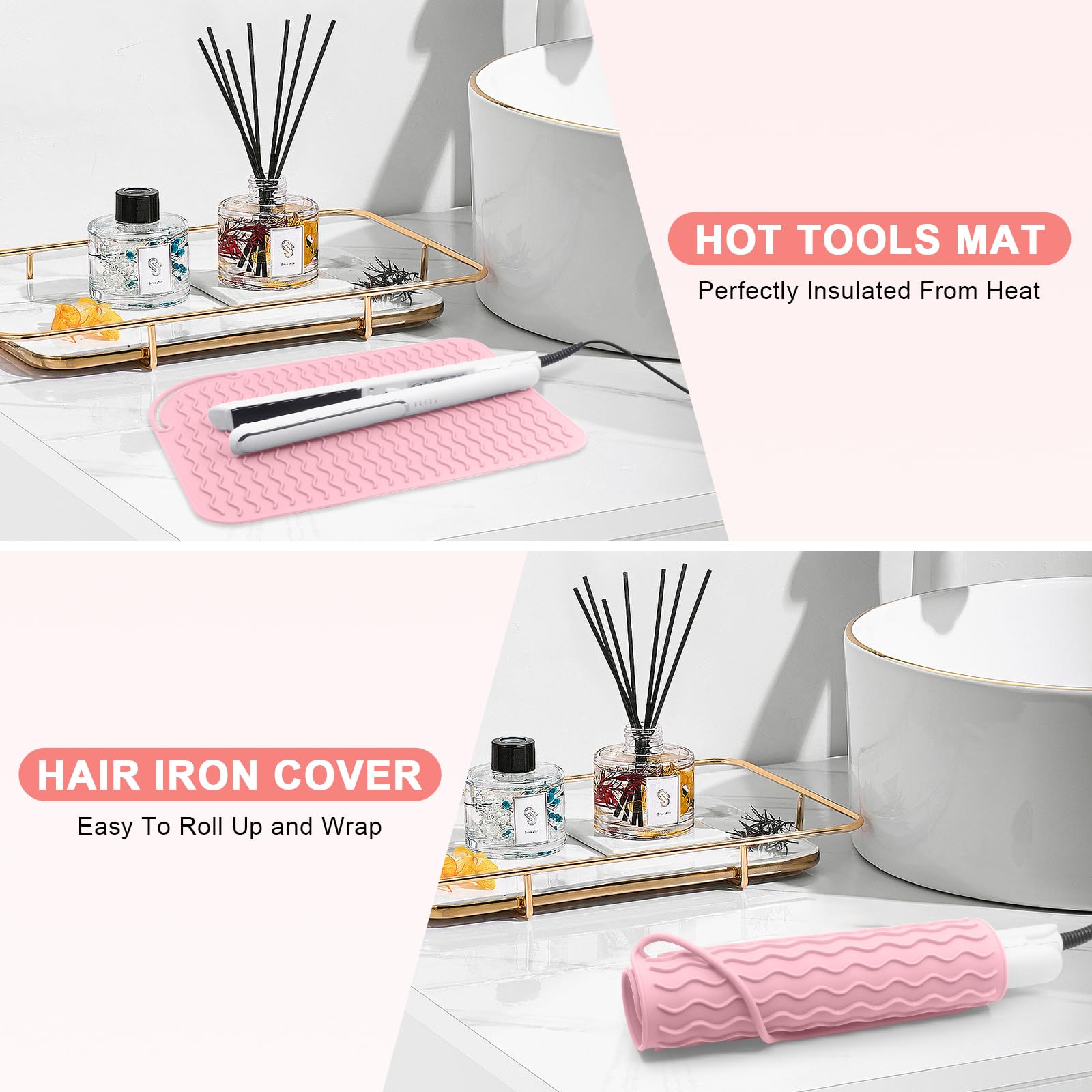 Estera de silicona resistente al calor para aislamiento de cabello, herramientas portátiles calientes, alisador, rizador, planchas planas